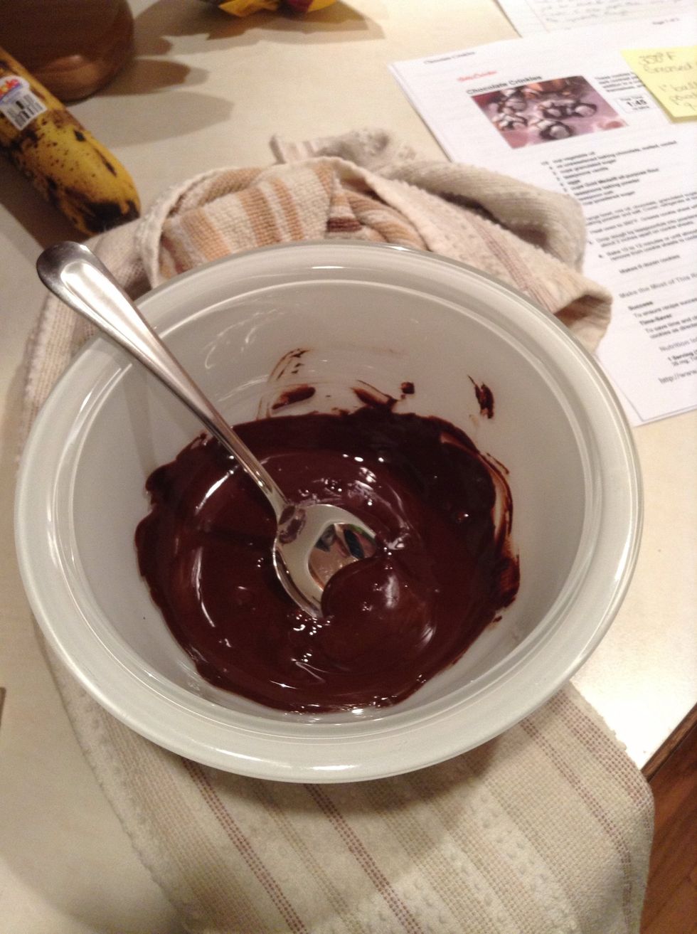 Stir the chocolate up until it is creamy.