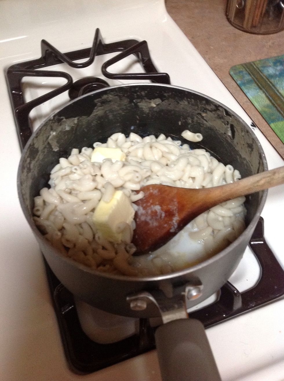 Stir the current ingredients together.