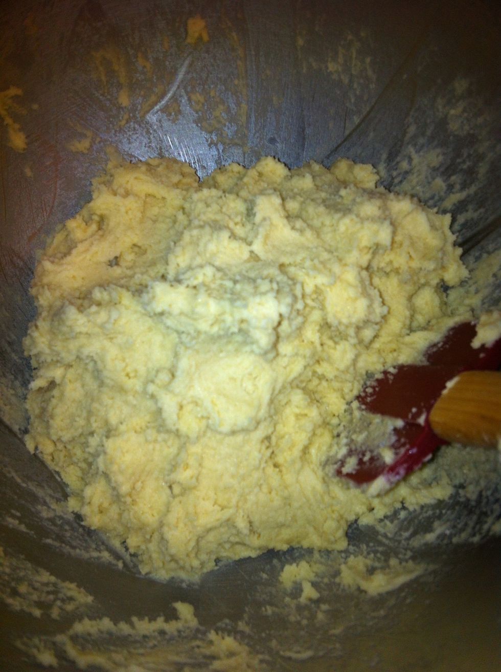 Stir the dough with a rubber spatula to make sure it's well combined.