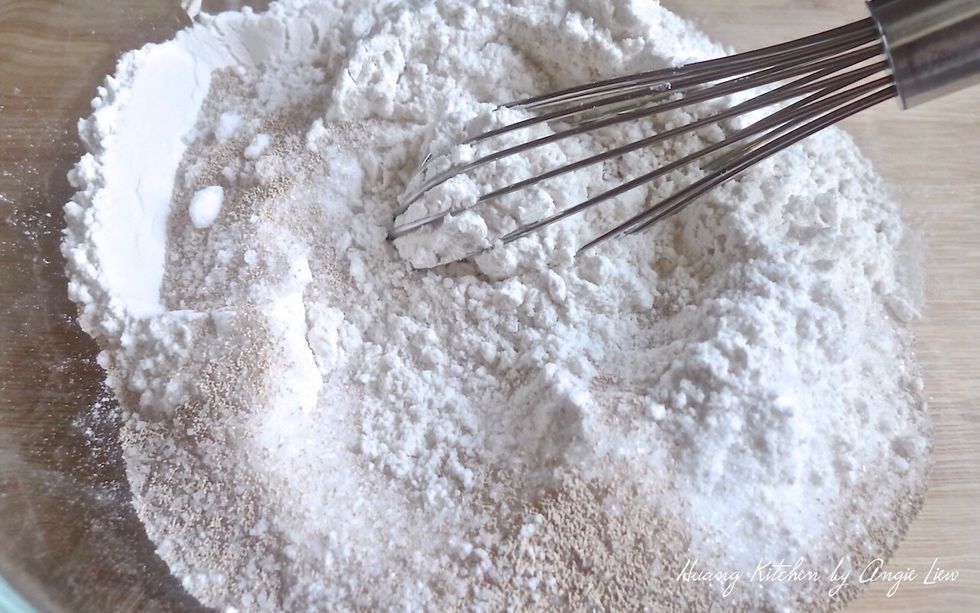Stir the dry ingredients well.