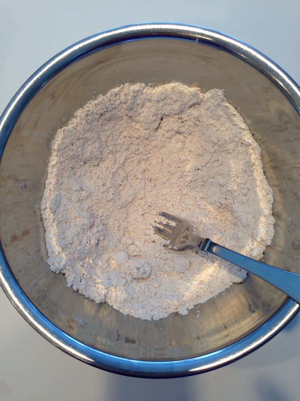 Stir the dry ingredients.