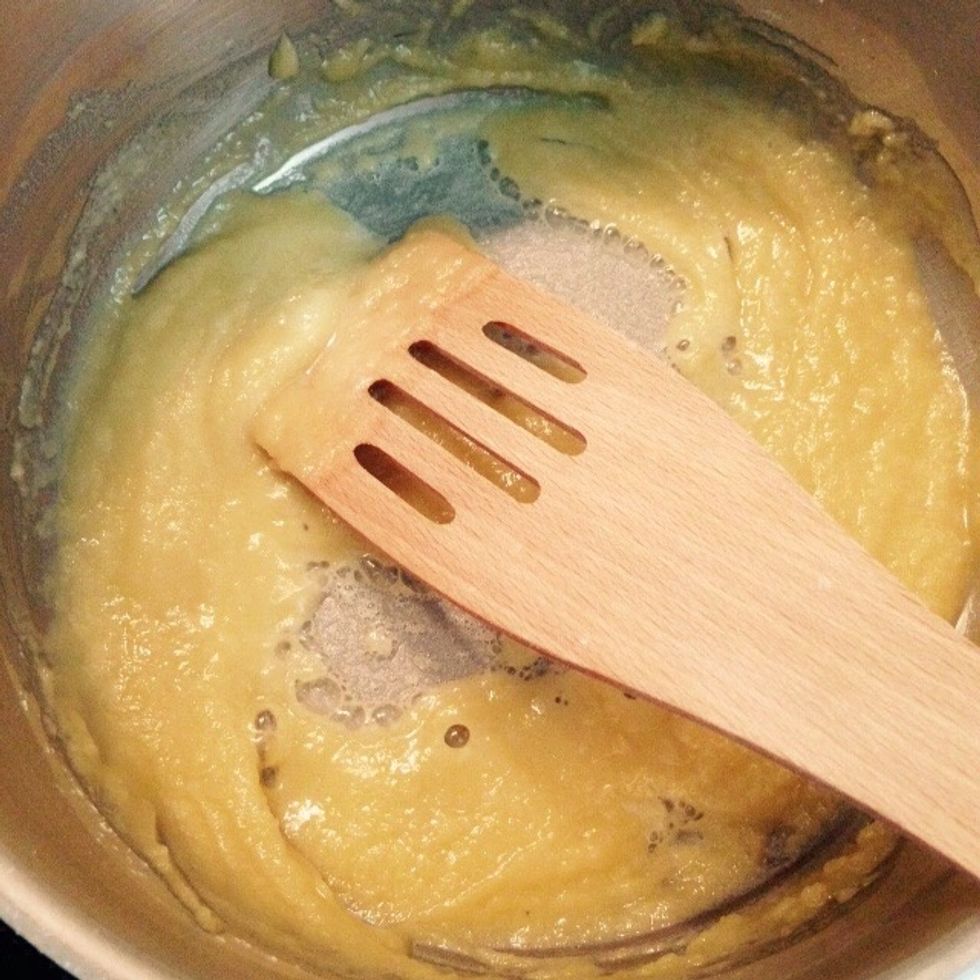 Stir the flour for 4-5 minutes on medium high to for the roux