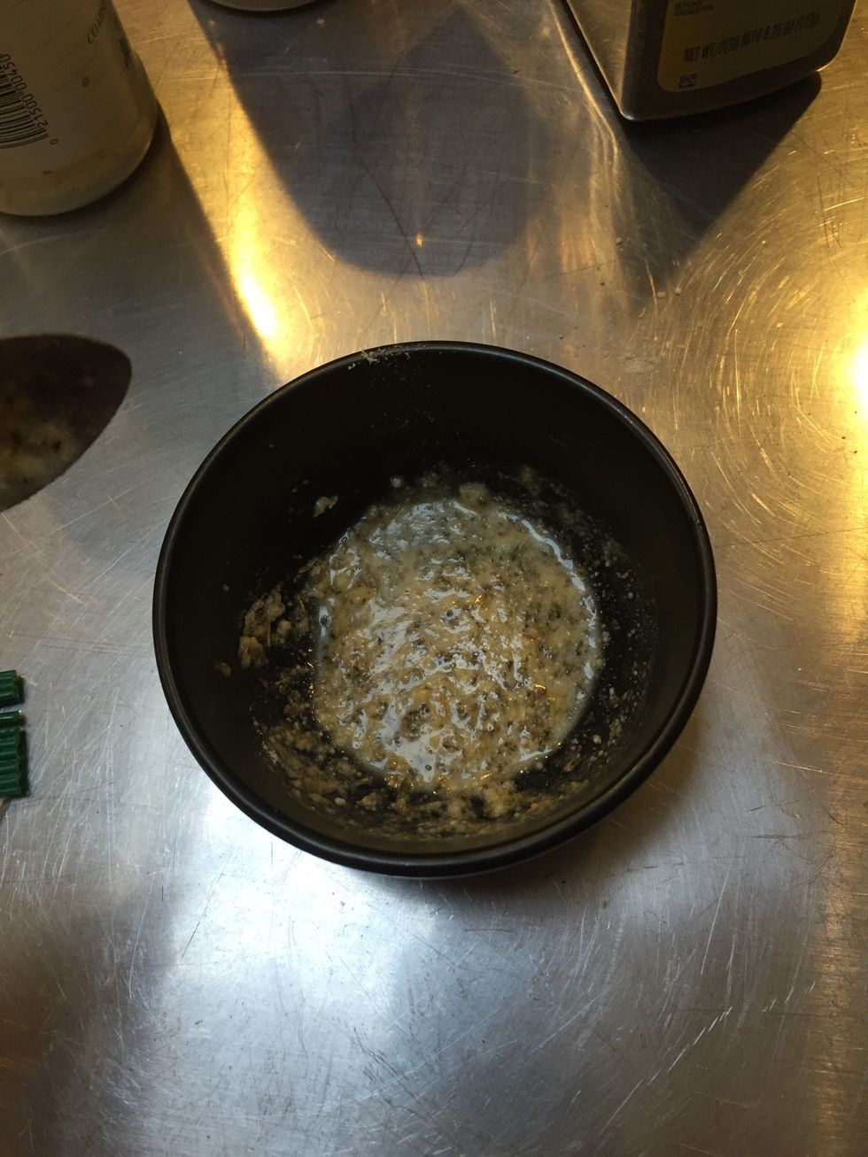 Stir the ingredients together.