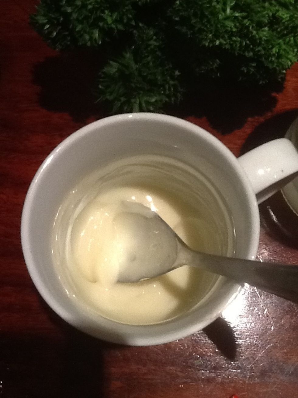 Stir the low fat mayonaise.