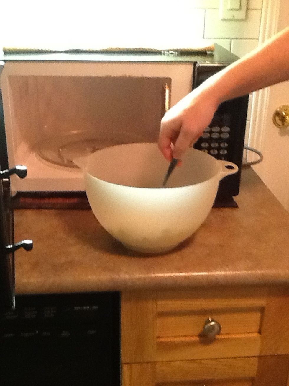 Stir the marshmallows and margarine together