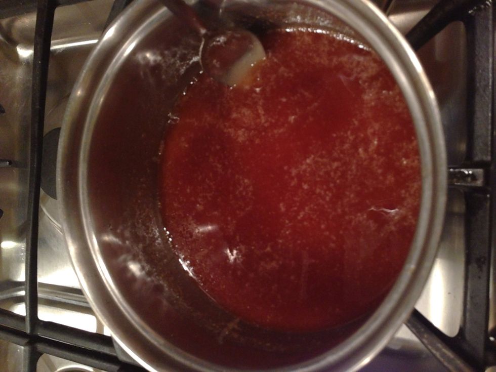 Stir the mixture and keep on the stove until all ingredients are well mixed, giving you a nice soup of SUGAR!!!