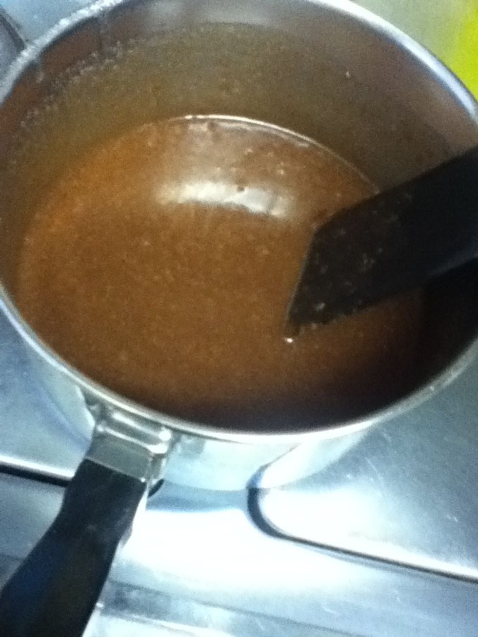 Stir the mixture until smooth and the chocolate is melted.