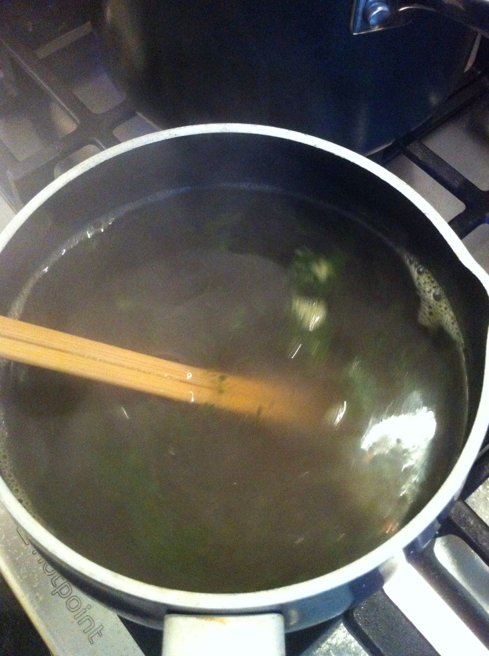 Stir the veg cub and make sure the water is hot