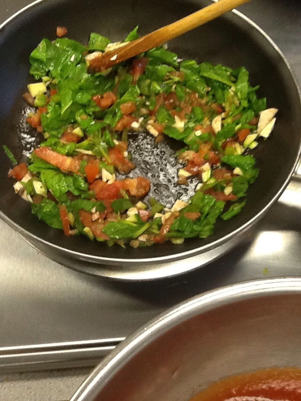 Stir the vegetables until they get moist and tender.