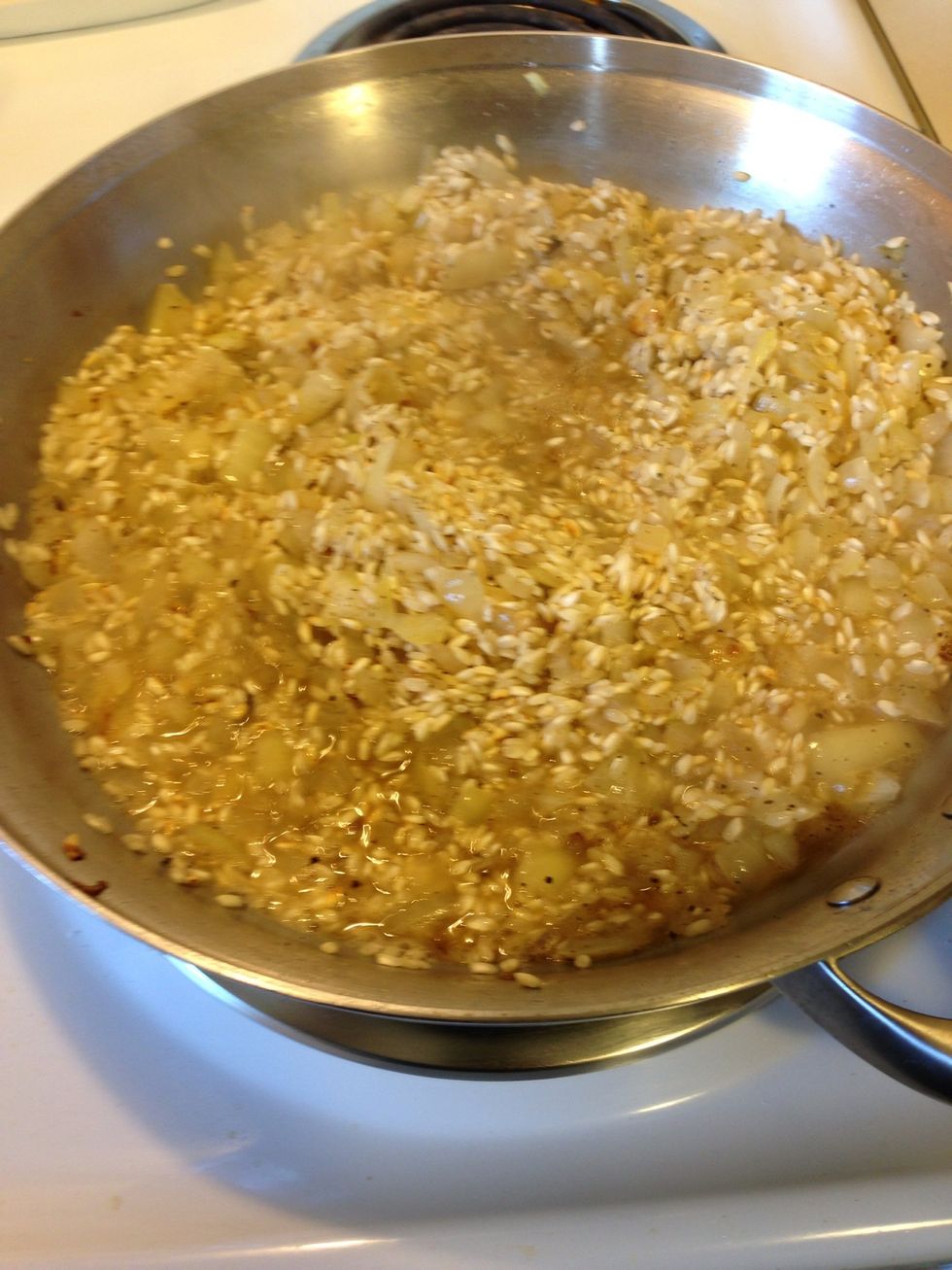 Stir the wine in and let it reduce until the wine is basically all gone I also added the measured salt and pepper as well