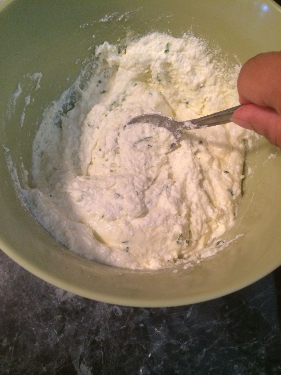 Stir this all well, check for salt add some if needed. I didn't add since the cheese is quite salty