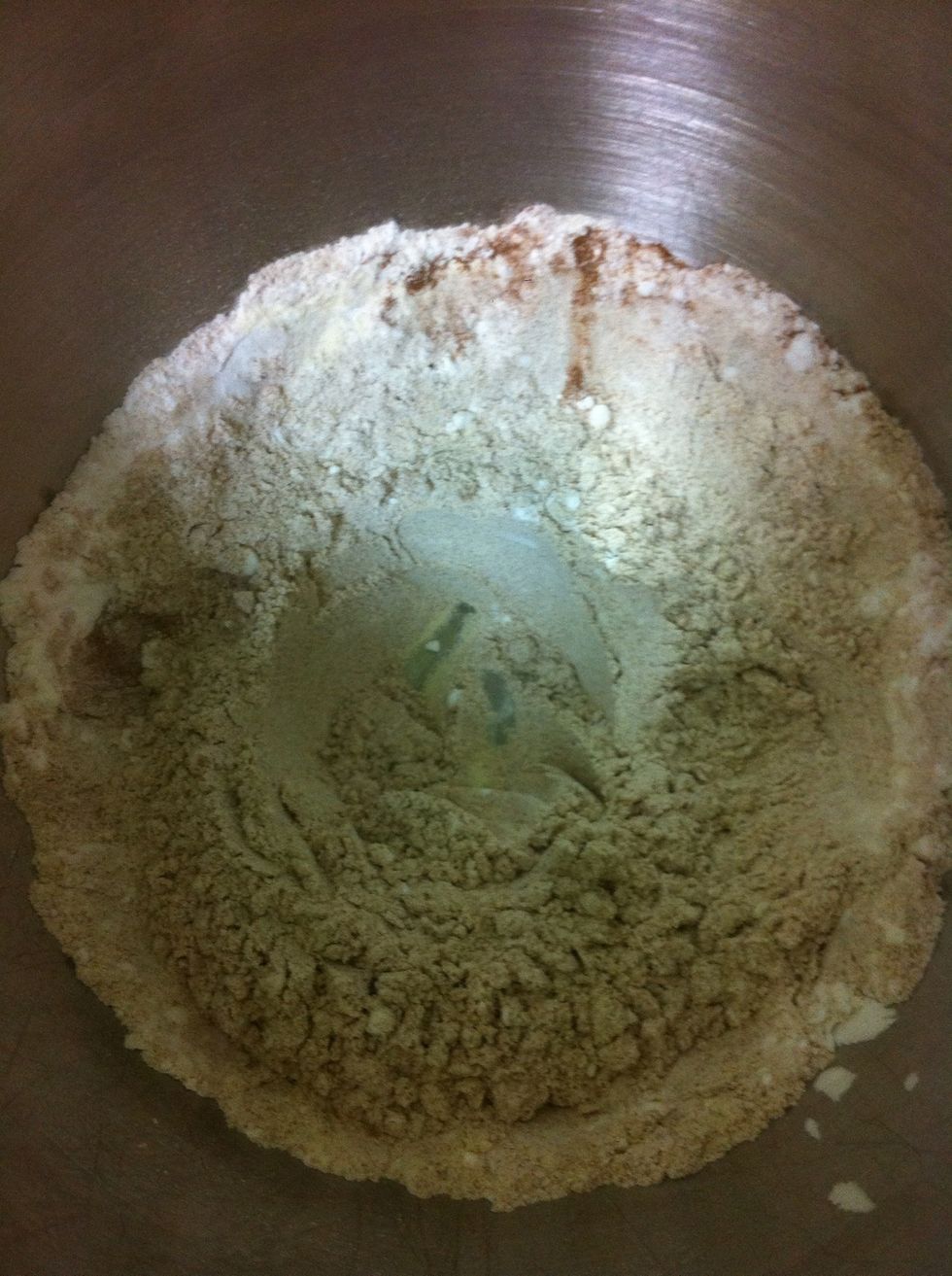 Stir to combine together. Then make a well in the center