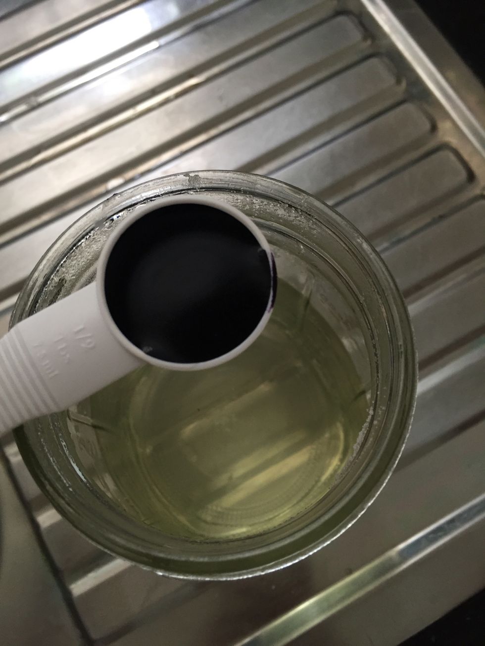 stir to dissolve evenly then add 1/2 to 1 tablespoon of your choice of food coloring.