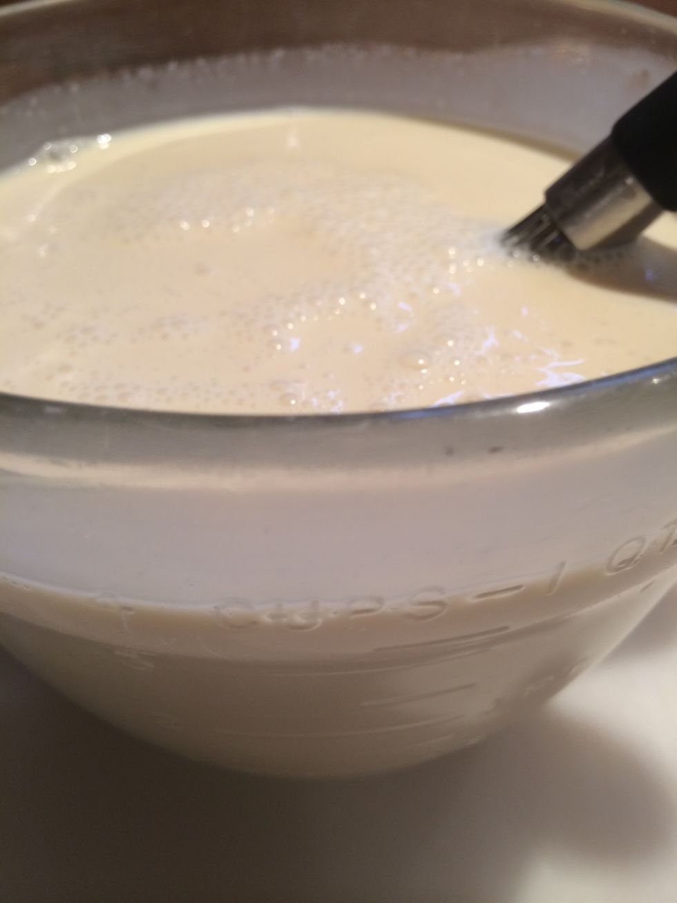 Stir together and set aside until the cake is done baking.