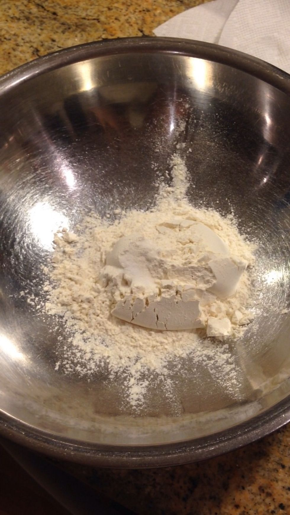 Stir together in a large bowl all dry ingredients