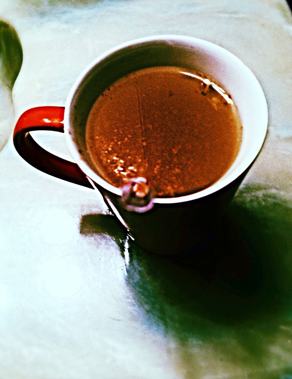 Stir together with straw! Also drinking through straw will prevent the lemon from damaging teeth enamel! Enjoy \ud83d\ude03