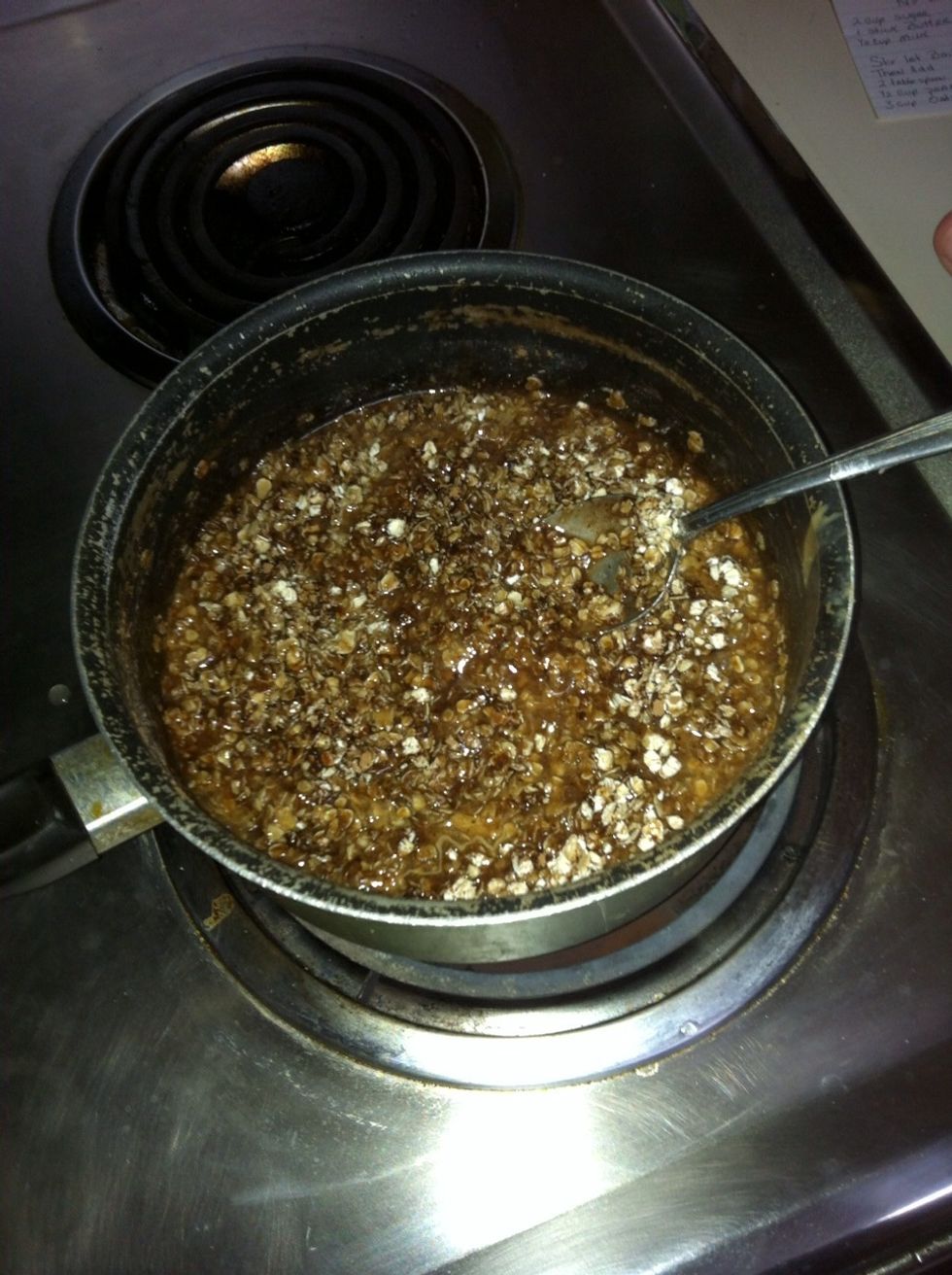 Stir until all oats are a brown color.