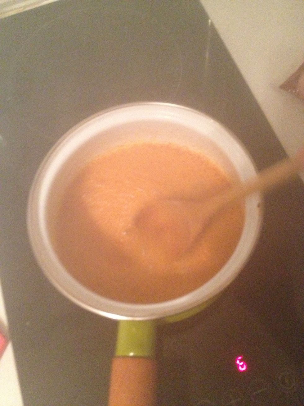 Stir until boil. Reduce the heat to med.