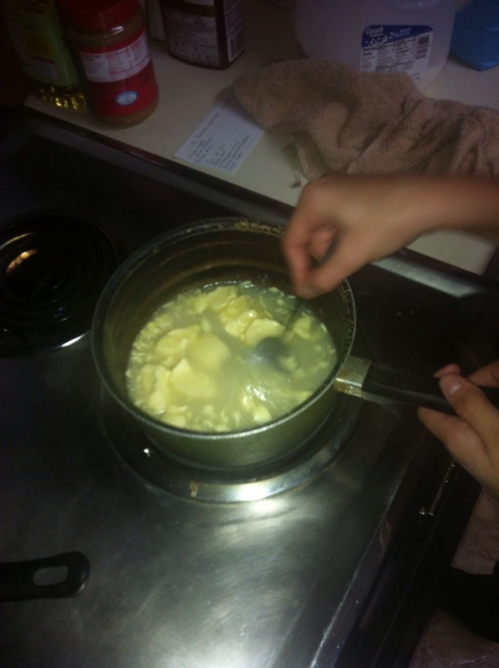 Stir until butter is gone.