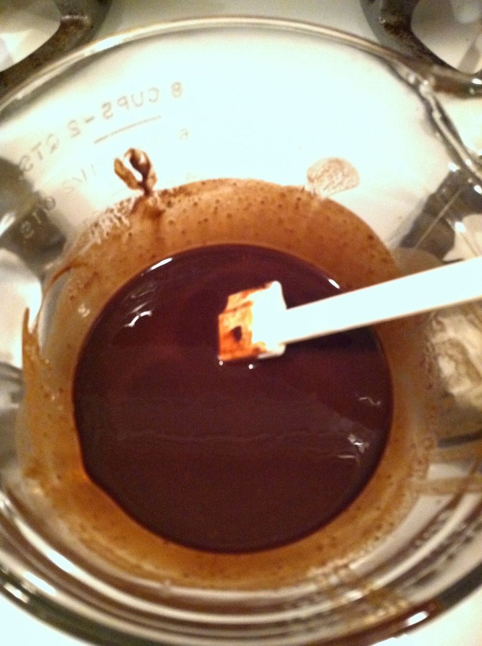 Stir until chocolate and butter are melted and combined. Allow it to cool for 5 minutes