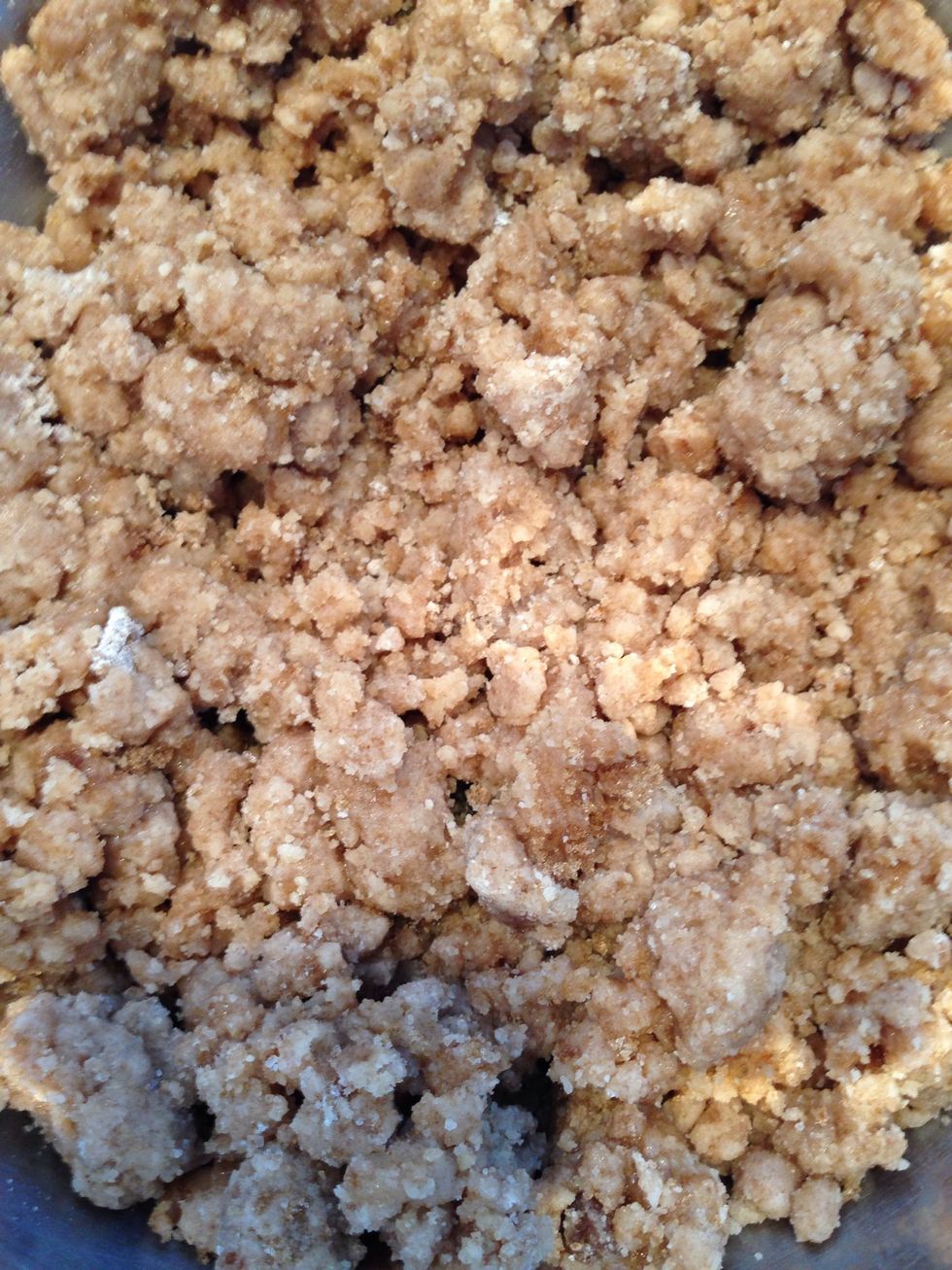 Stir until it looks like this. It doesn't take long and don't break up the big ones. We want those.