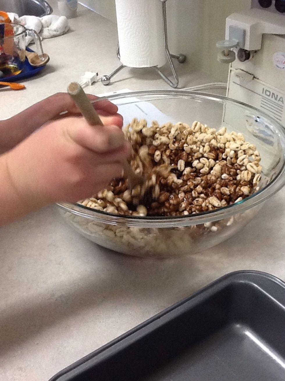 Stir until it's all coated