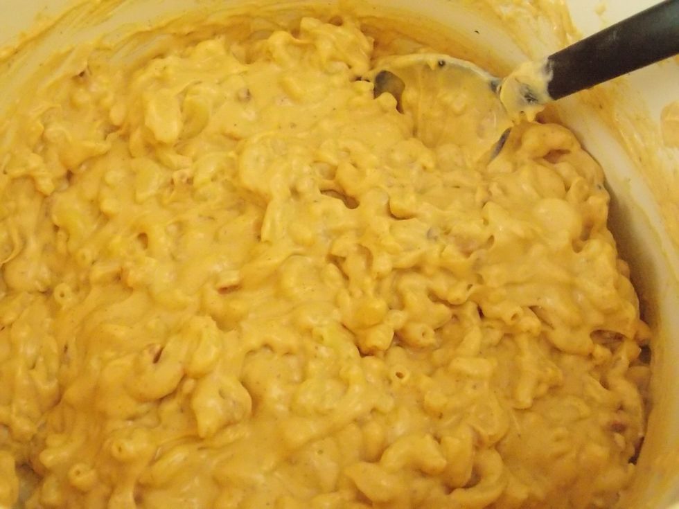Stir until macaroni is well-coated.
