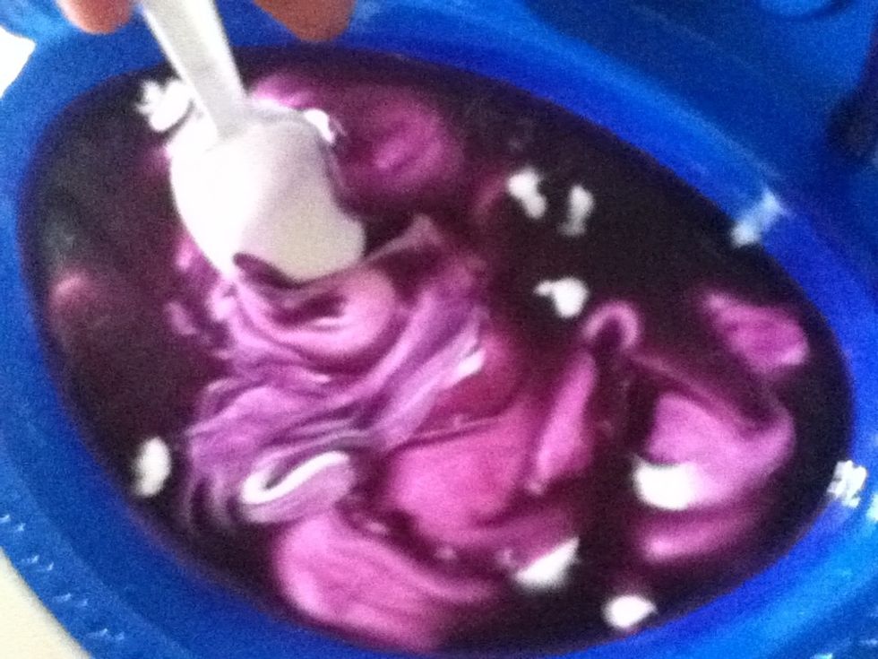 Stir until mixture until water absorbs