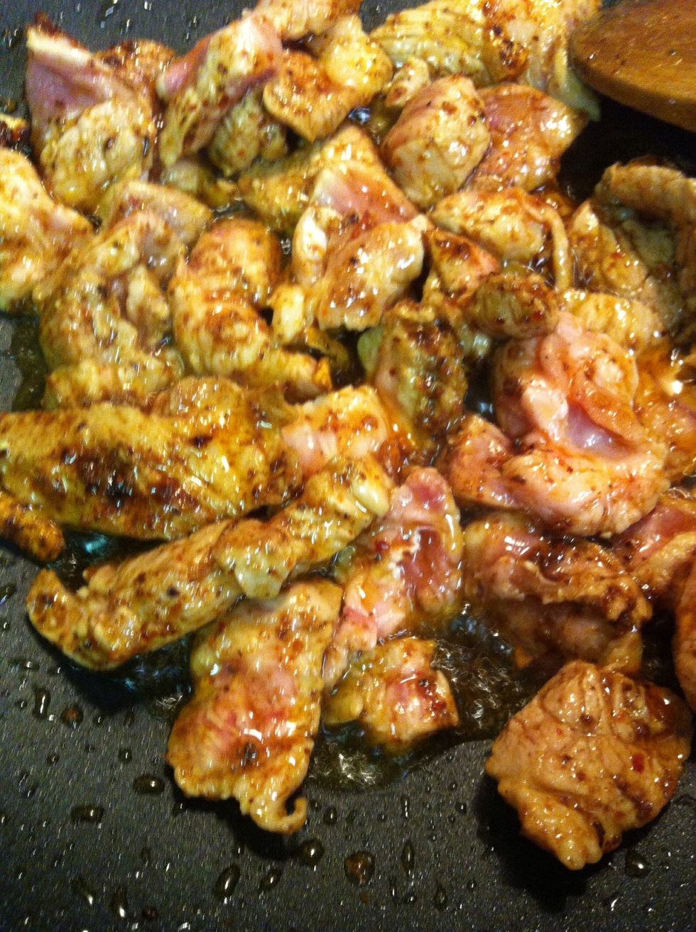 Stir until pork is cooked