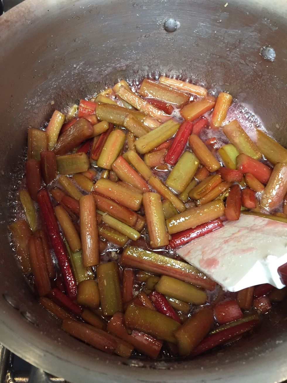 Stir until sugar has dissolved and mixture begins to bubble.