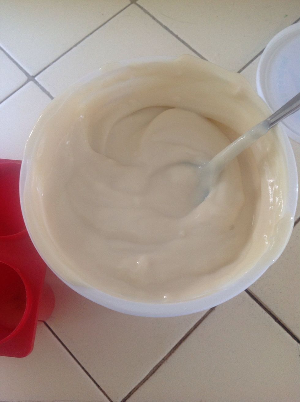 Stir up soy yogurt until smooth.