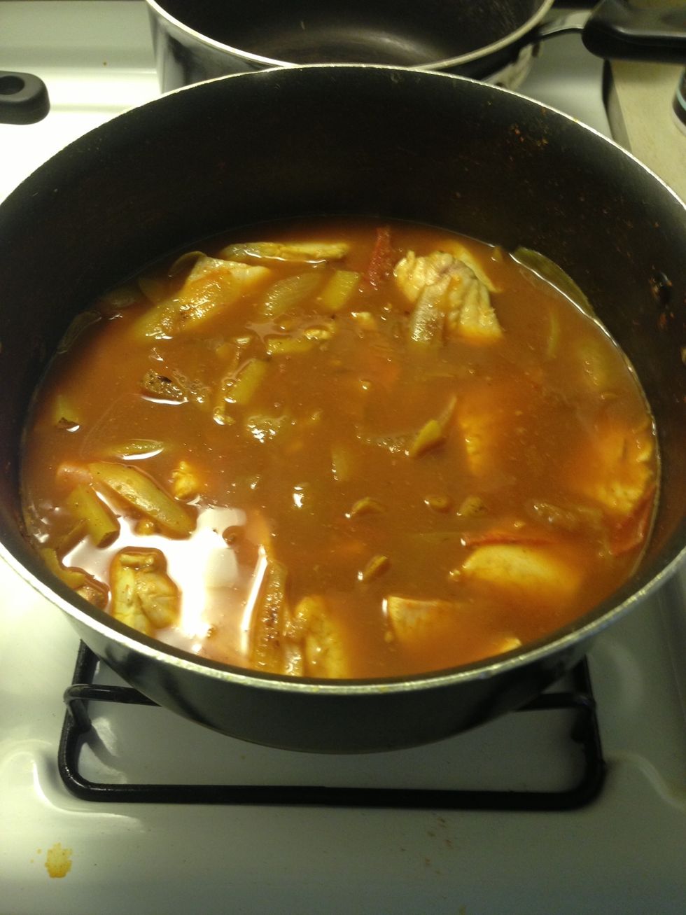 Stir well as soon as you add the fish and wait for
