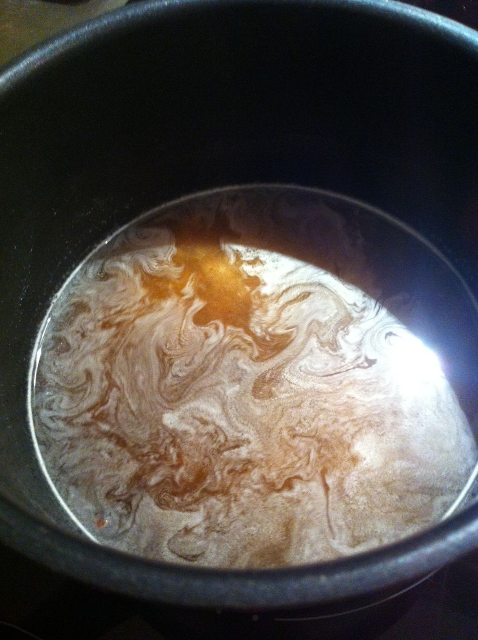 Stir while heating