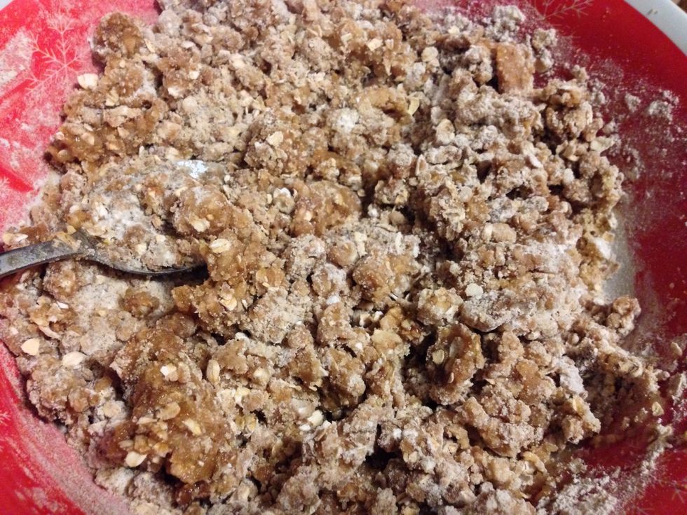 Stir with a spoon until the ingredients are blended enough to soak up some liquid.