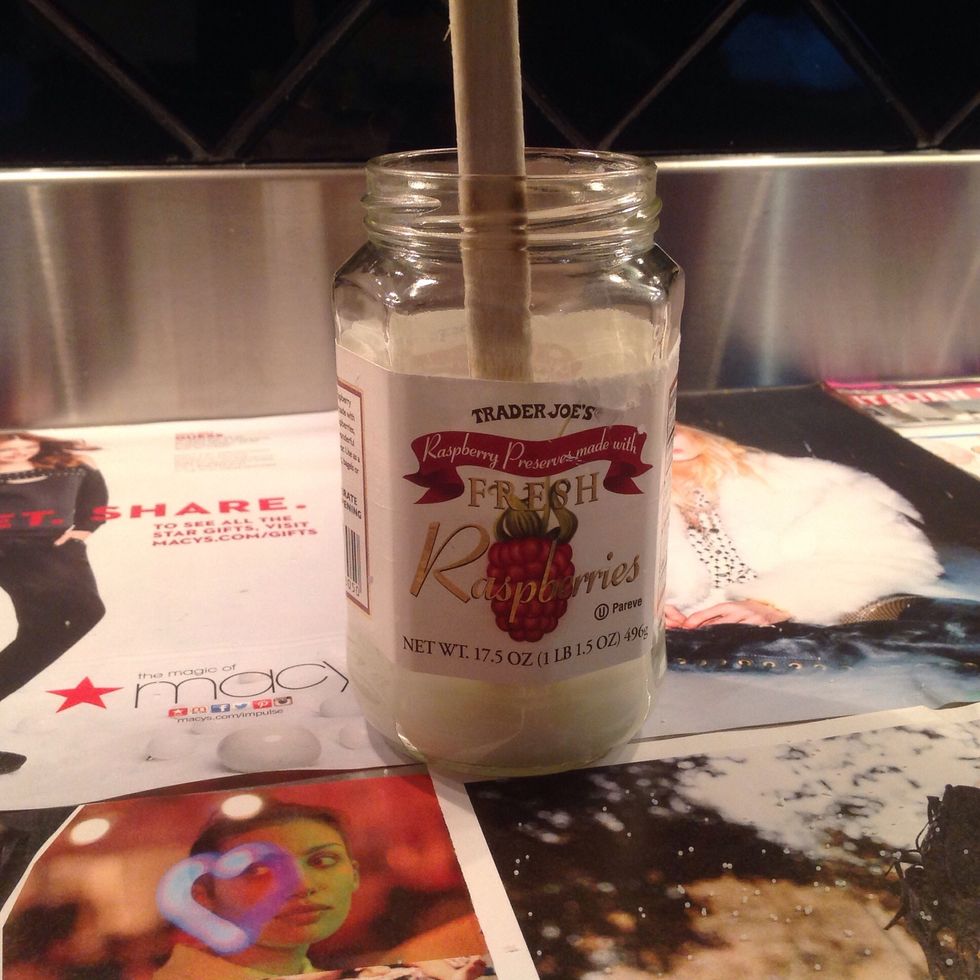 Stir with the end of the wooden spatula until the mixture starts to clear. (Stand back to avoid fumes!)