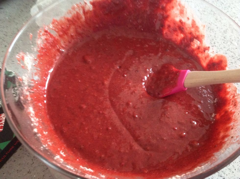 Stir. You'll need a lot of elbow grease if you are using a spatula to get out the lumps. Do it really fast. It's ok if you end up with some lumps, because that's just probably the Oreos.