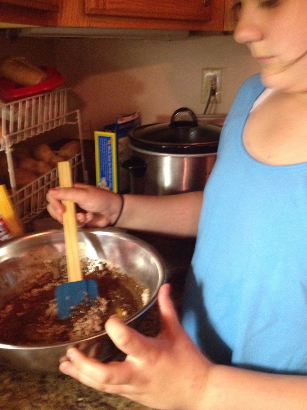 Stir your ingredients together.