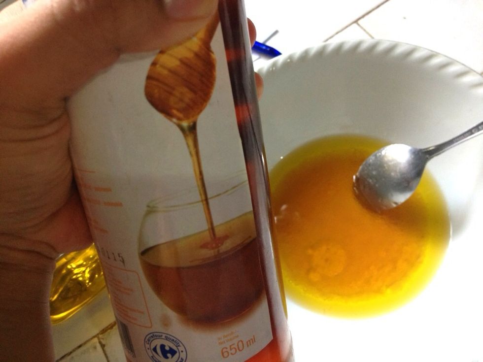 Stirred. Add in 3 tbsp of honey. Mix well