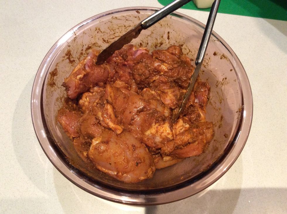 Stirring the chicken