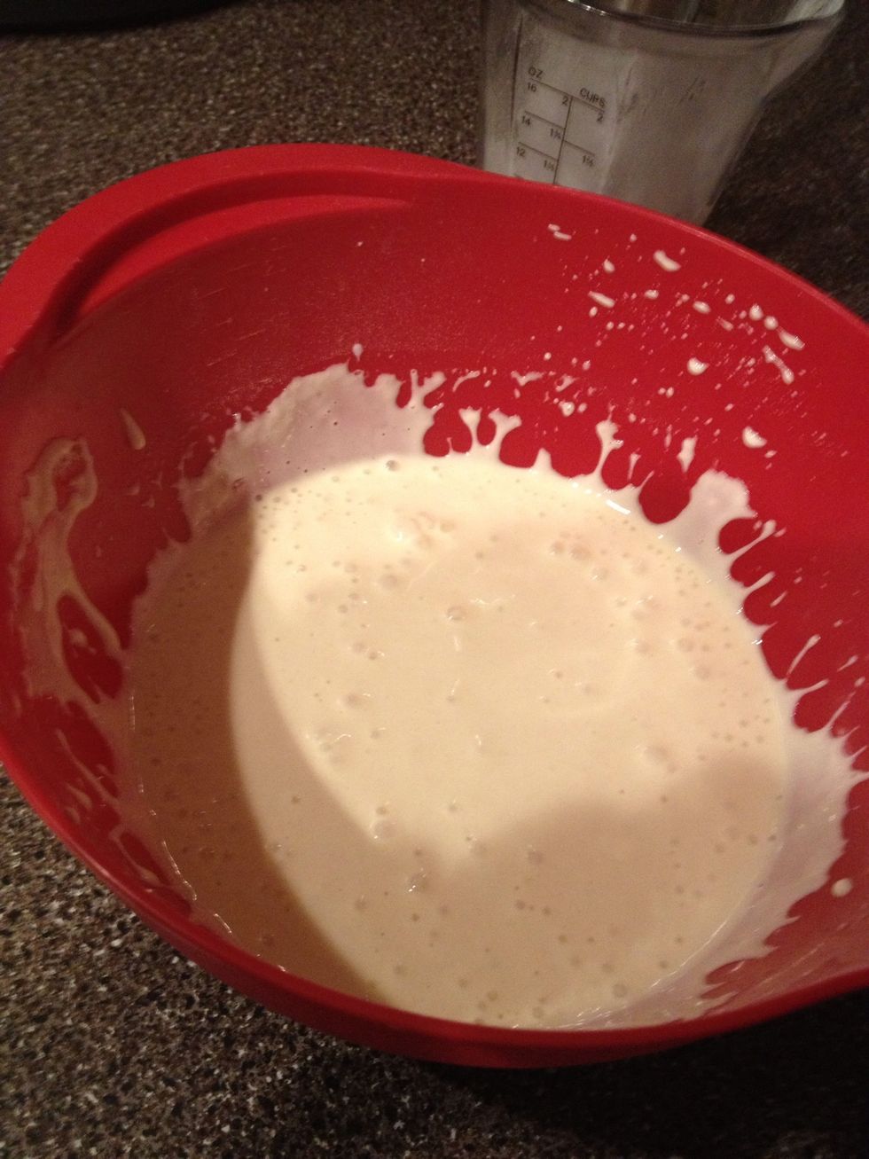 Stirring until smooth.