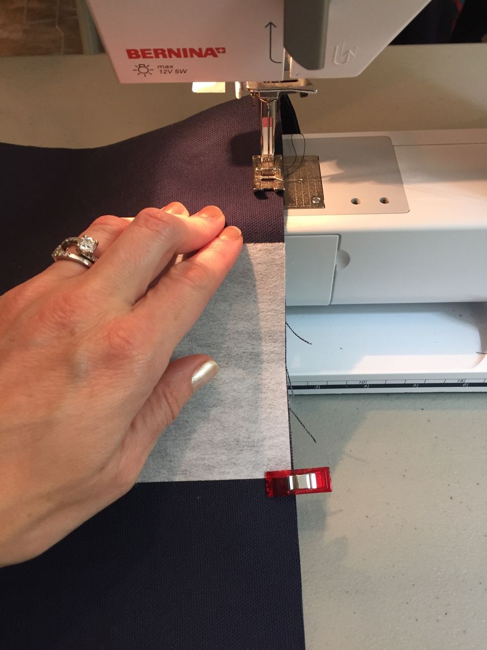 Stitch 1/4" around edges leaving a few inches open for turning right side out.