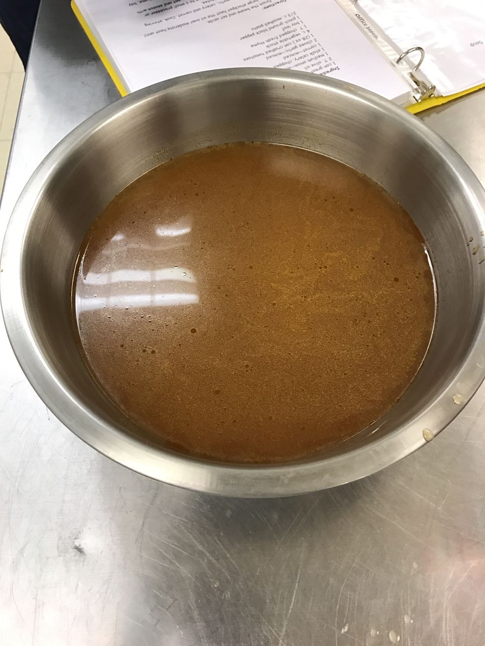 stock after drained from vegetables