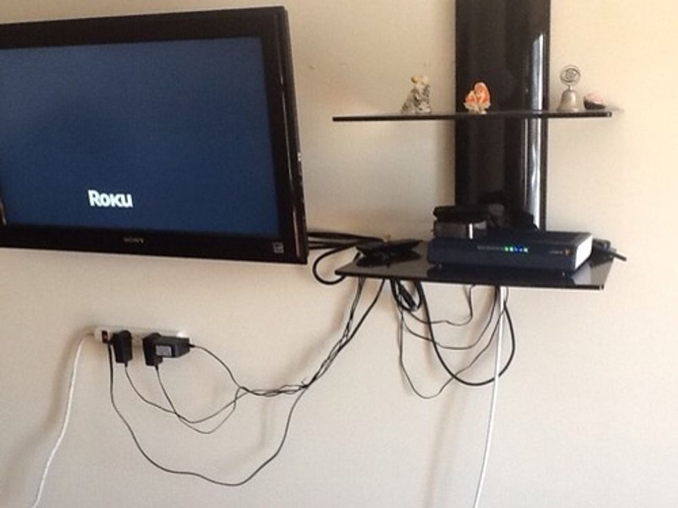 Stop cramming up your space with a big tv console. Try something new, save space , and not to mention childproof by putting up a wall mount tv console.