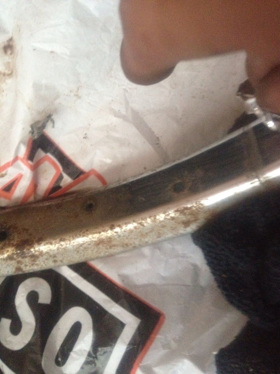 Stop every 6-8 inches to wipe the rust residue.