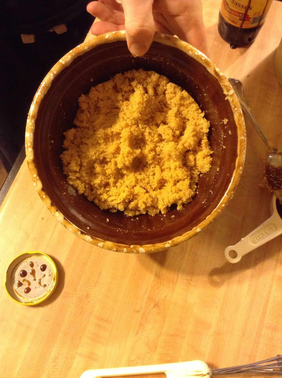 Stop here once you get the molassas mixed in for light brown sugar...