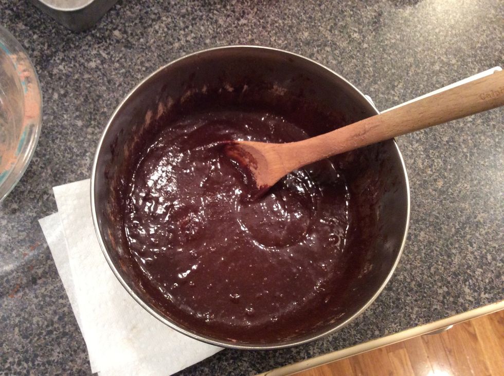 Stop mixing when everything is completely blended and your mixture looks like this.