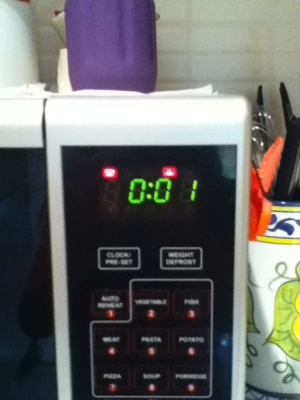 Stop the microwave when it says 1.