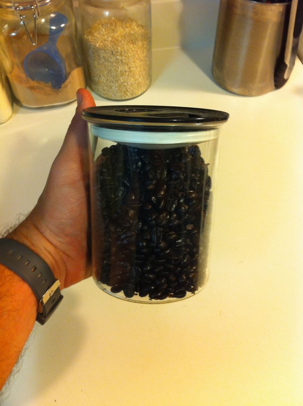 Store in an airtight container. Opaque is recommended over clear, but I store mine in a dark place. Allow to rest for 10-24 hours before brewing to allow flavor to develop.