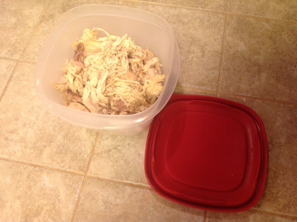 Store the remaining chicken and make Chicken Noodle Soup tomorrow!