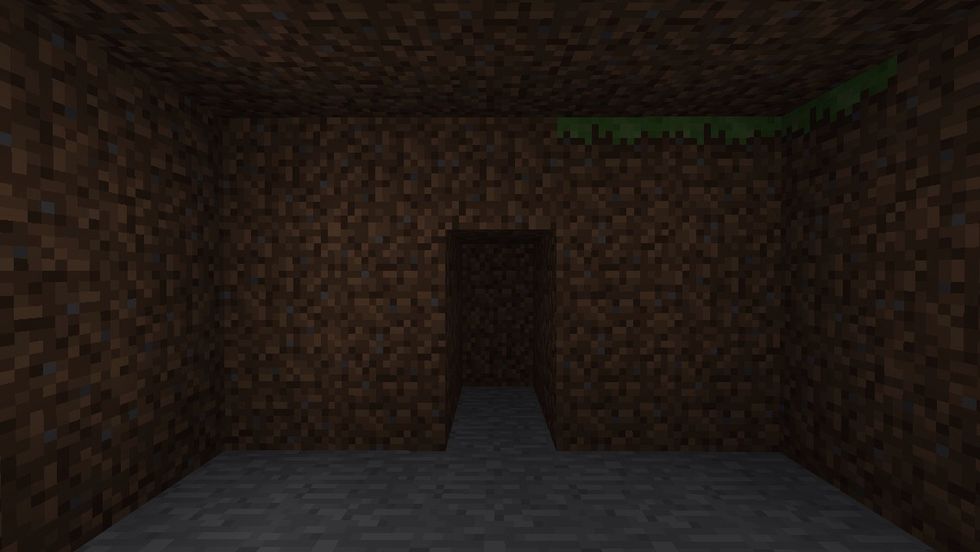 Straight ahead of the ladder, dig a tunnel 2 blocks deep